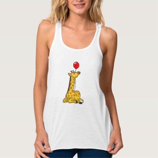 Giraffe met ballon tanktop (Voorkant)