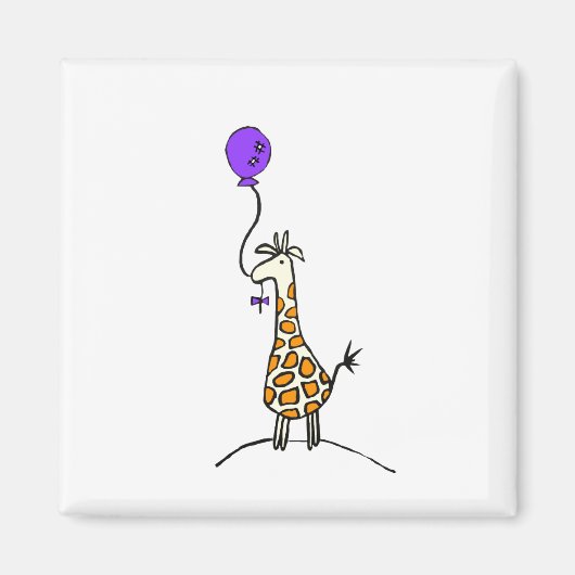 Giraffe met ballonmagneet magneet (Voorkant)