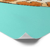 Giraffe met blauwgroen achtergrond poster (Hoek)