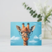 Giraffe met bril briefkaart (Staand voorkant)