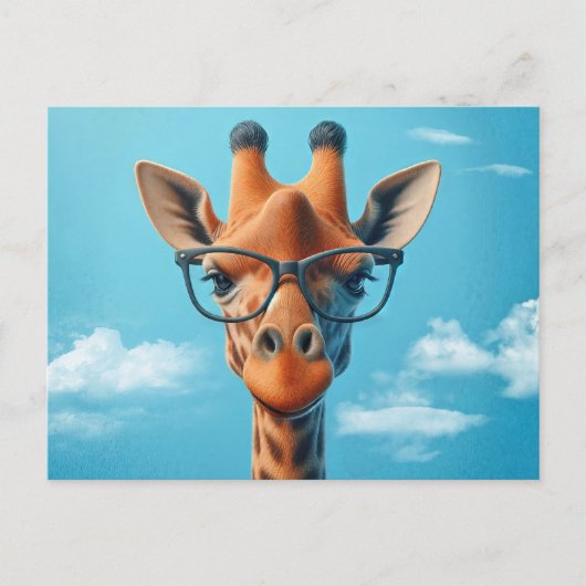 Giraffe met bril briefkaart (Voorkant)