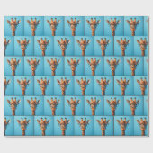 Giraffe met bril cadeaupapier (Vlak)