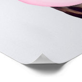 Giraffe met bril die roze bruinkgom blaast poster (Hoek)