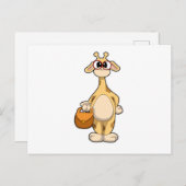 Giraffe met bril en tas briefkaart (Voorkant / Achterkant)
