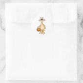 Giraffe met bril en tas ronde sticker (Tas)
