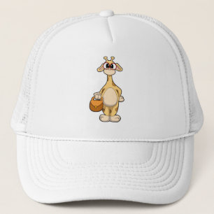 Giraffe met bril en tas trucker pet