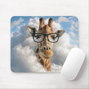 Giraffe met Bril in Wolk Muismat