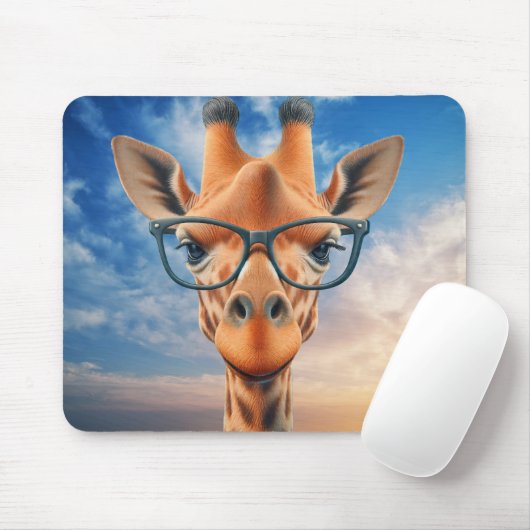 Giraffe met bril muismat (Met muis)
