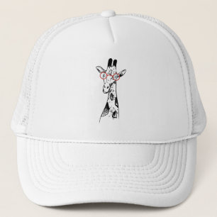 Giraffe met bril trucker pet