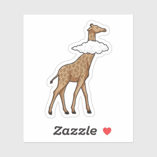 Giraffe met cloud sticker (Vel)