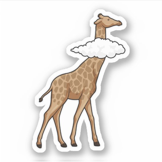 Giraffe met cloud sticker (Voorkant)