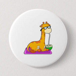 Giraffe met Coconut Ronde Button 7,6 Cm