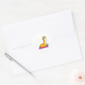 Giraffe met Coconut Ronde Sticker (Envelop)