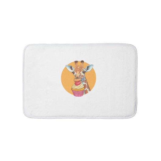 Giraffe met cupcake badmat (Voorkant)