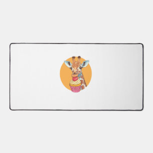 Giraffe met cupcake bureaumat