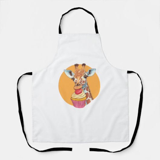 Giraffe met cupcake schort (Voorkant)