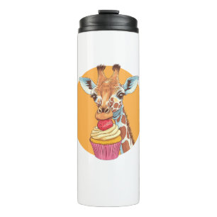 Giraffe Met Cupcake Thermosbeker