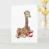 Giraffe met drank kaart (Gele Bloem)