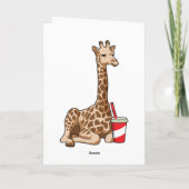 Giraffe met drankje kaart (Achterkant)