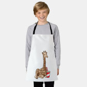 Giraffe met Drink Schort (Gedragen)