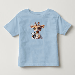 Giraffe met een panda kinder shirts