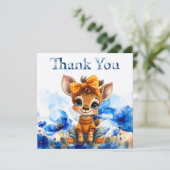 Giraffe met gestippelde strik Dank je (Staand voorkant)