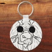 Giraffe met glas sleutelhanger (Voorkant)