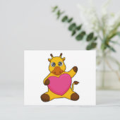 Giraffe met Hart Briefkaart (Staand voorkant)