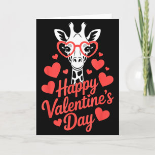 Giraffe met hart glazen liefdesviering Valentijn Kaart