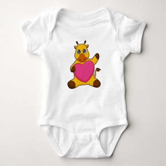 Giraffe met hart romper (Voorkant)