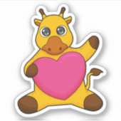 Giraffe met hart sticker (Voorkant)