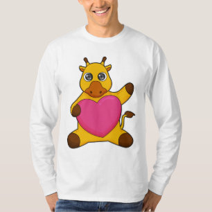 Giraffe met hart t-shirt