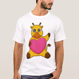 Giraffe met hart t-shirt