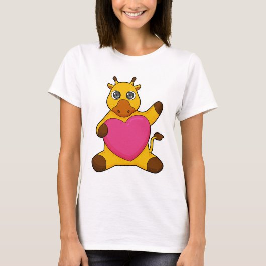 Giraffe met hart t-shirt (Voorkant)