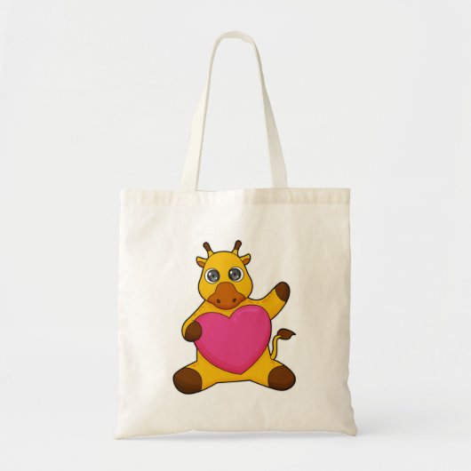 Giraffe met hart tote bag (Voorkant)