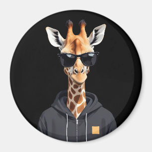 Giraffe met hoodie Funny Cool Animal Character Magneet
