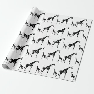 Giraffe met kalf cadeaupapier