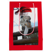 Giraffe met kerstcadeauPet Medium Cadeauzakje (Achterkant)