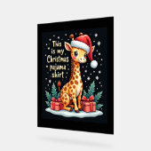 Giraffe met kerstmuts die overeenkomt met kerstpaj acryl bord (Hoek)