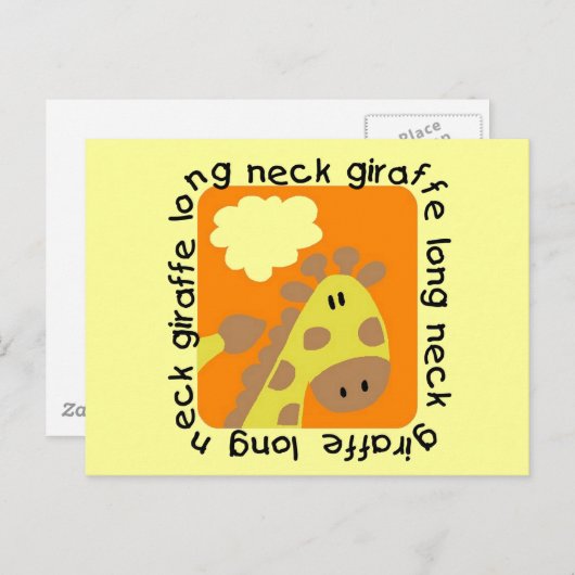 Giraffe met lange hals briefkaart (Voorkant / Achterkant)