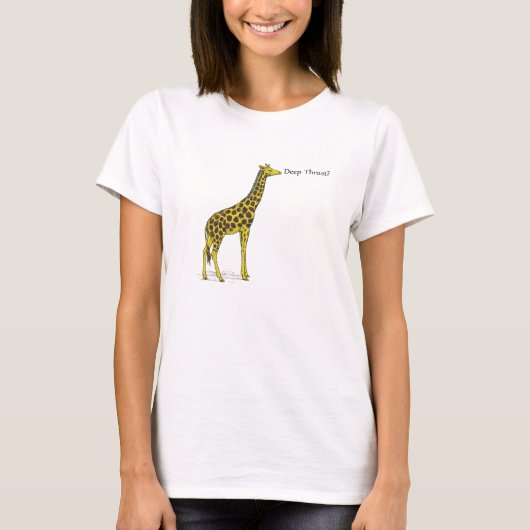 Giraffe met lange nek gezegde "Deep Throat"? T-shirt (Voorkant)