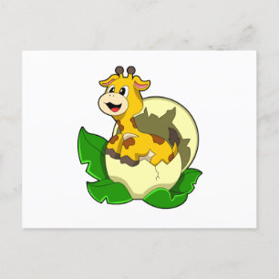 Giraffe met leder en eieren briefkaart