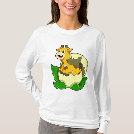 Giraffe met leder en eieren t-shirt (Voorkant)