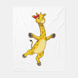Giraffe met lint fleece deken
