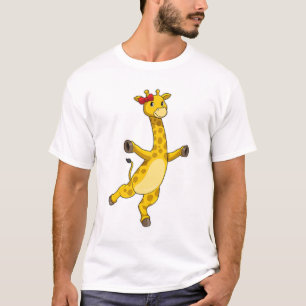 Giraffe met lint t-shirt