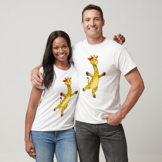 Giraffe met lint t-shirt (Unisex)