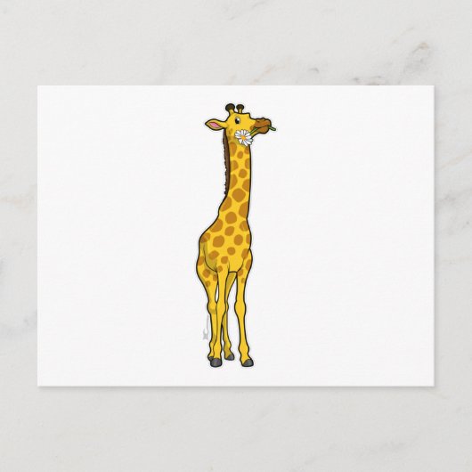 Giraffe met madeliefje briefkaart (Voorkant)
