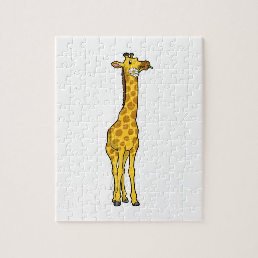 Giraffe met Madeliefje Legpuzzel (Verticaal)