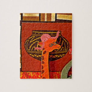 Giraffe met muffin: een Schattige Afrikaans ontwer Legpuzzel