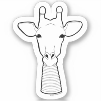 Giraffe met nekringen sticker